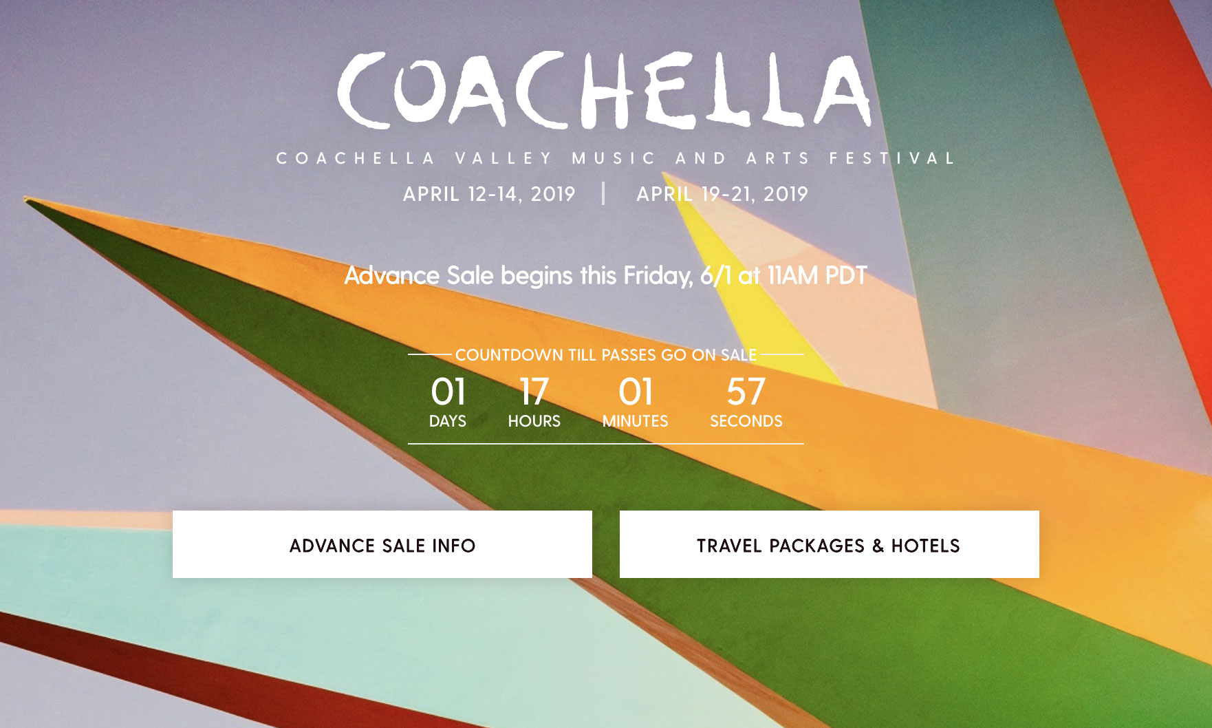 Coachella 音乐节 2019 售票窗口倒计时开启