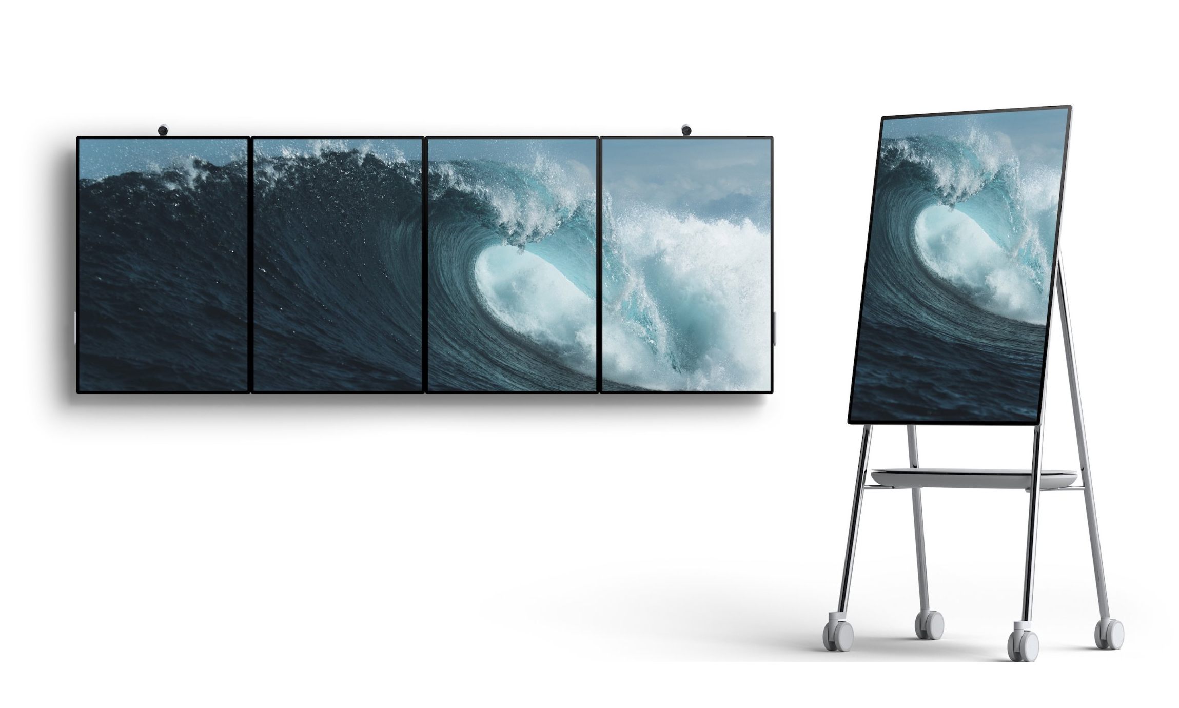 团队办公新方向，微软发布四屏互联平板 Surface Hub 2