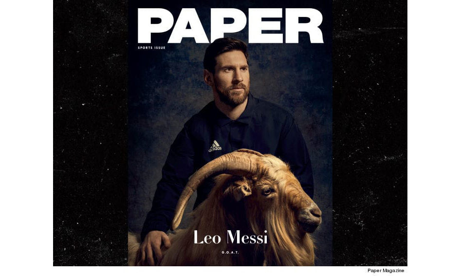 梅西与山羊(Goat)登上《PAPER》封面,却称自己不是 G.O.A.T