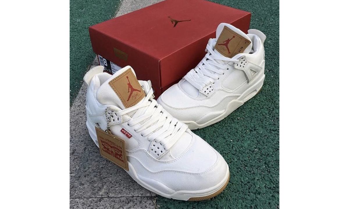 Levi’s x Air Jordan IV 白色版实物曝光，本月 20 日发售