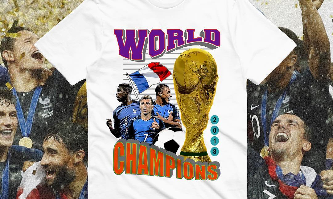 法国队刚一夺冠，Chinatown Market 就推出了纪念 T恤