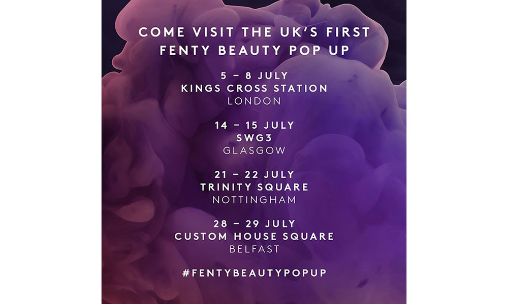 Fenty Beauty 举办 Pop-Up Shop 将全面登陆英国