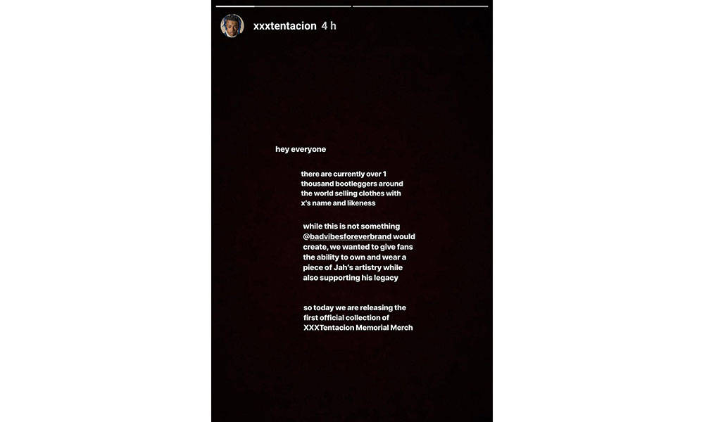 XXXTentacion 首辑官方商品已经发售