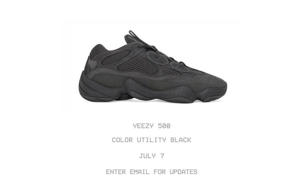 Yeezy 500 “Utility Black” 还将在 YEEZY SUPPLY 官方发售