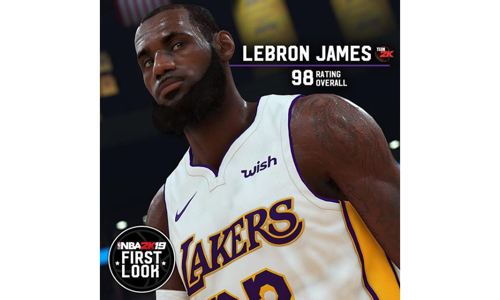 勒布朗·詹姆斯在《NBA 2K19》中能力值高达 98 分？！