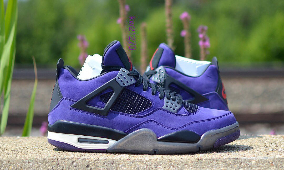 Travis Scott x Air Jordan IV 紫色版本细节近赏