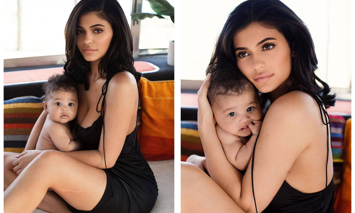 Kylie Jenner 怀抱女儿 Stormi 公开亮相生日肖像照