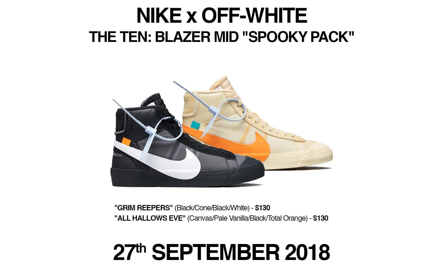 Virgil Abloh x NikeLab Blazer Mid “Spooky Pack” 发售日期更新