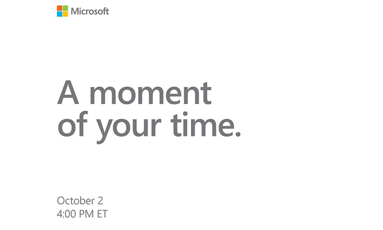 紧跟苹果，微软即将于 10 月 2 日举办 Surface 发布会