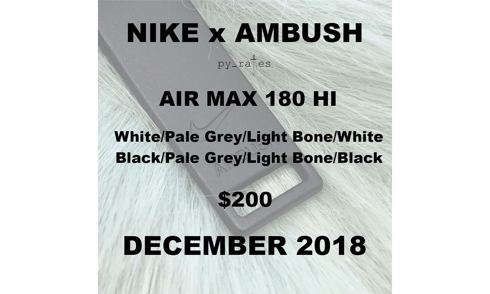 Nike 与 AMBUSH® 全新合作鞋款为 Air Max 180 Hi