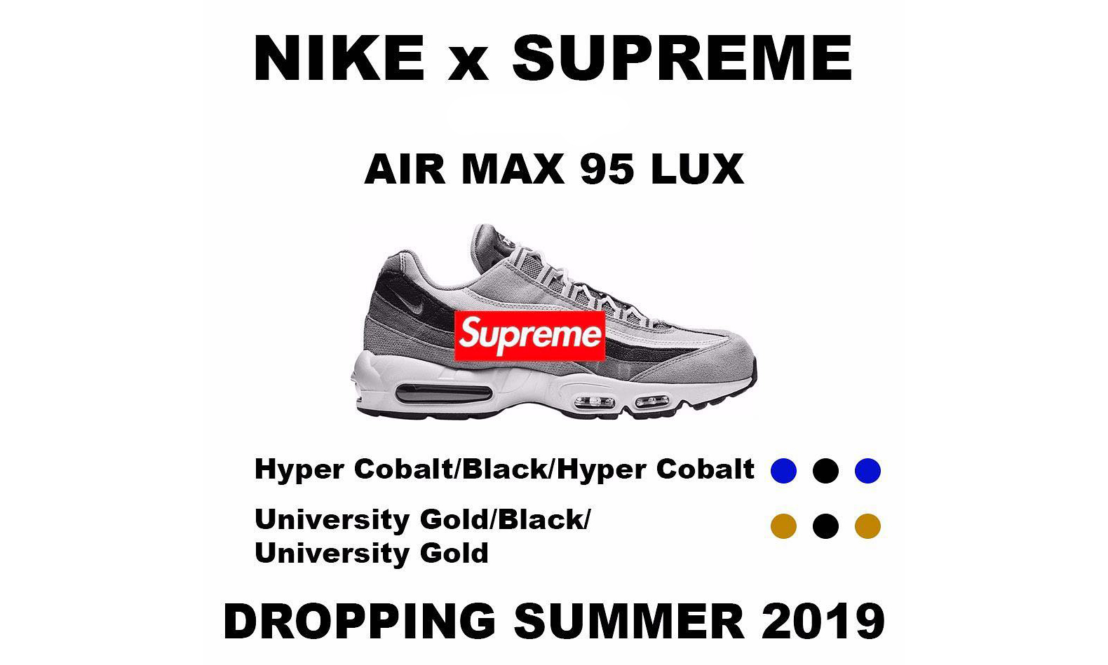 Supreme x Nike 将于明年带来 Air Max 95 Lux 联名鞋款