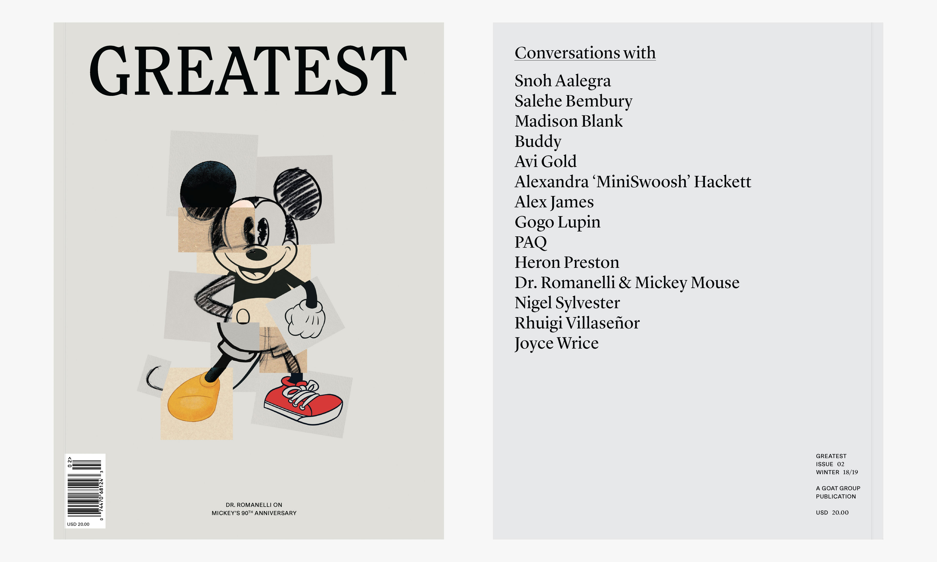 以米老鼠旧相片拼贴作为封面，《Greatest》杂志第 02 期发布