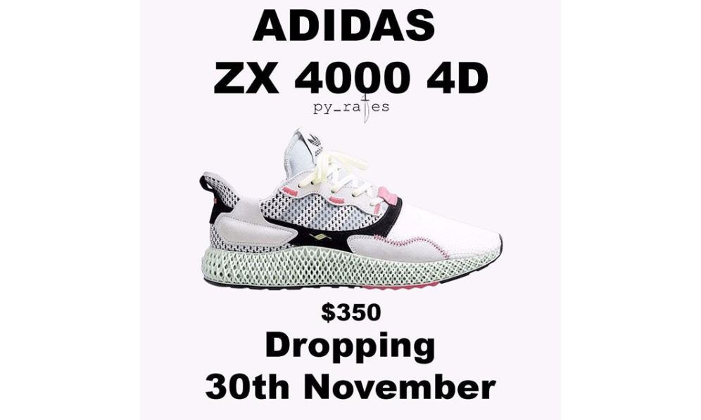 入手 “4D” 的机会又来了，adidas ZX 4000 4D 将于本月发售