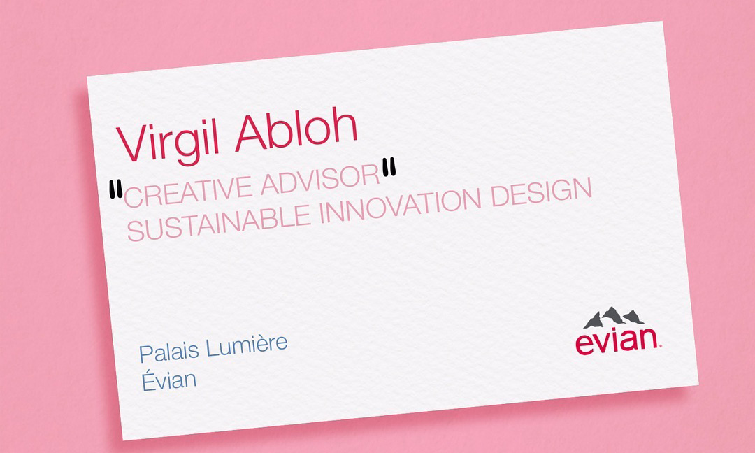 头衔再加一，Virgil Abloh 担任法国依云 “持续创新设计” 企划创意顾问