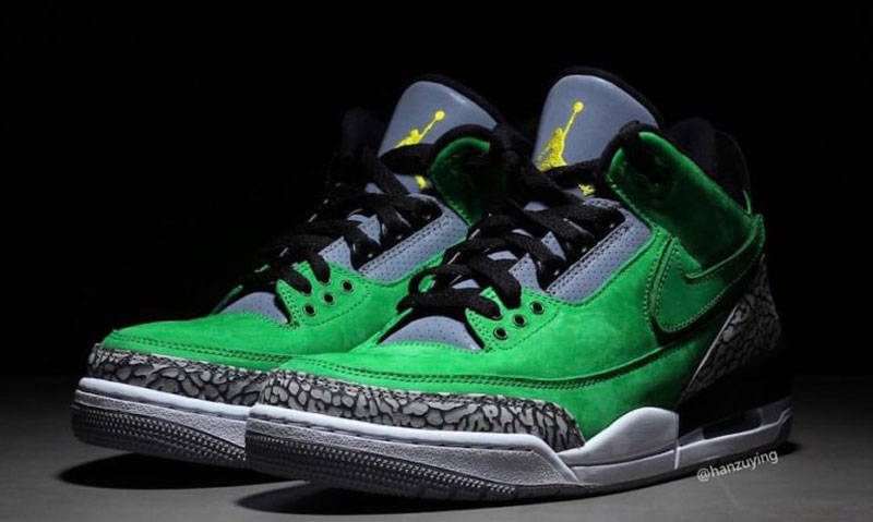 Air Jordan III Tinker 为 Oregon Ducks 推出 PE 配色