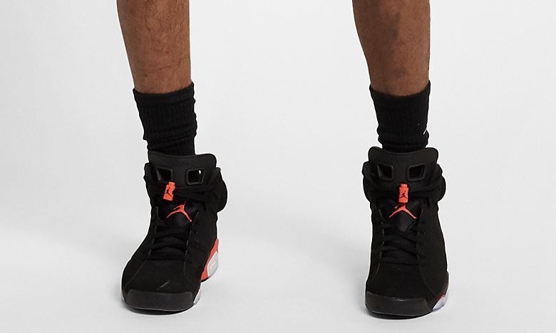 Air jordan VI “Black Infrared” 2019 复刻版本上脚图曝光