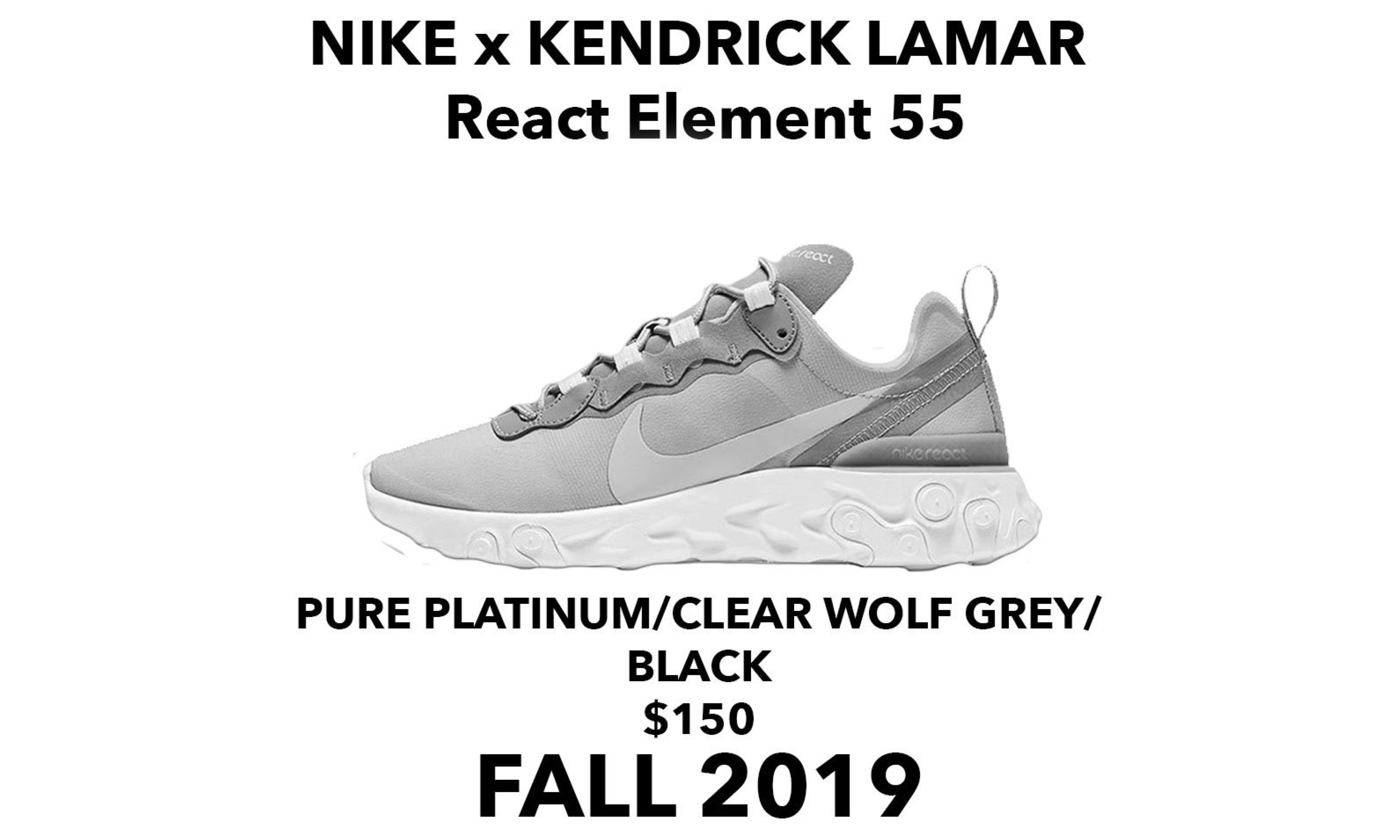 明星效应能否见效？Kendrick Lamar x Nike React Element 55 秋季登场