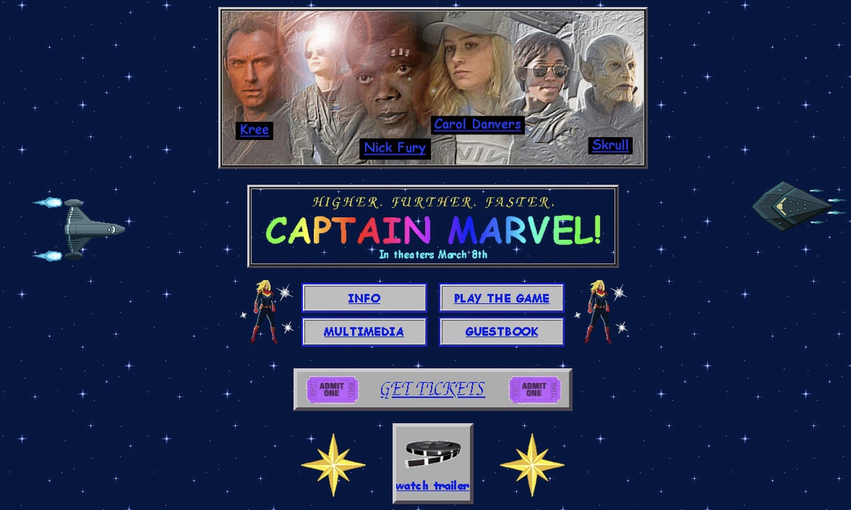 为《惊奇队长》持续造势！漫威推出 90s 设计主题网站