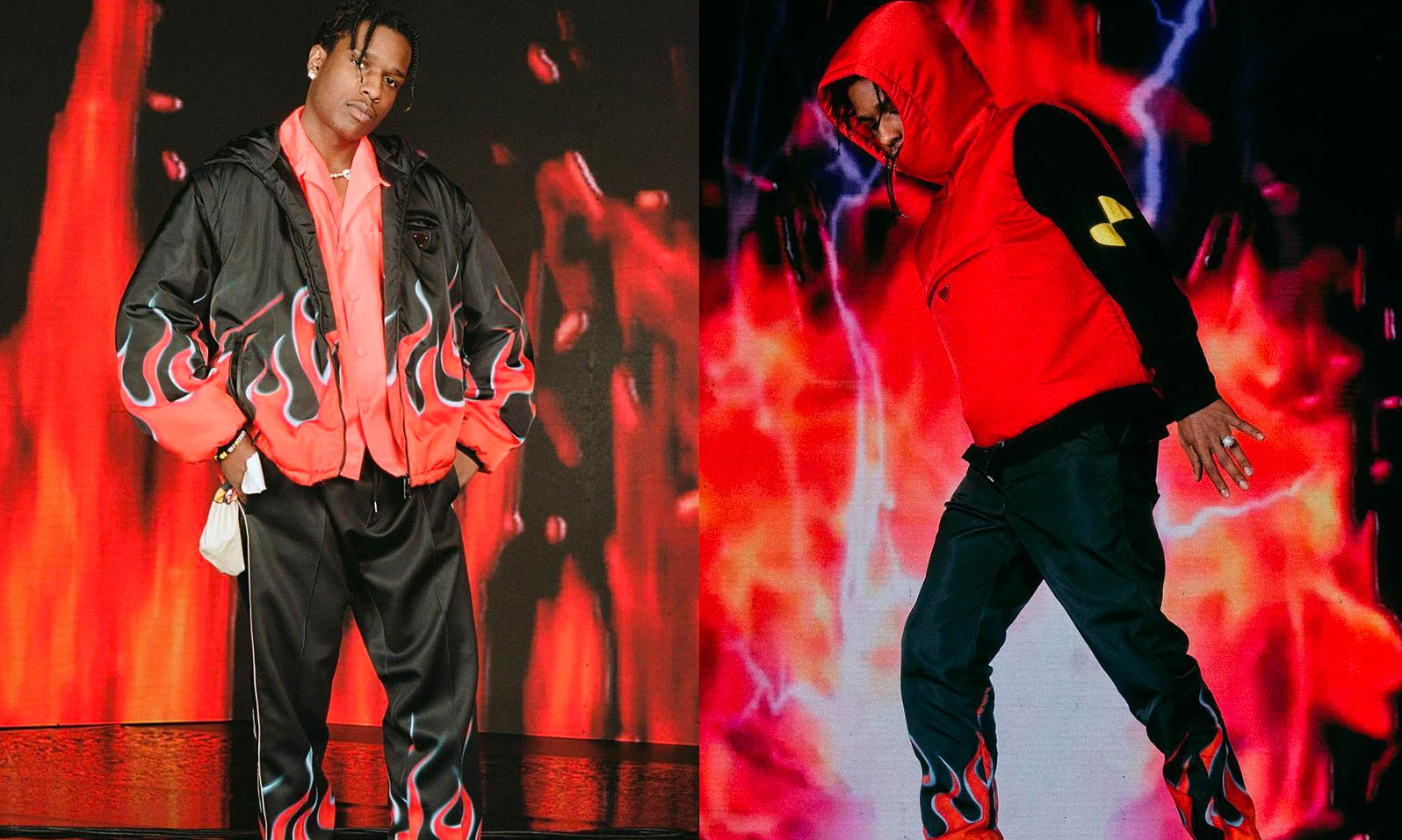 A$AP Rocky 为演唱会客制全新的 Prada 套装