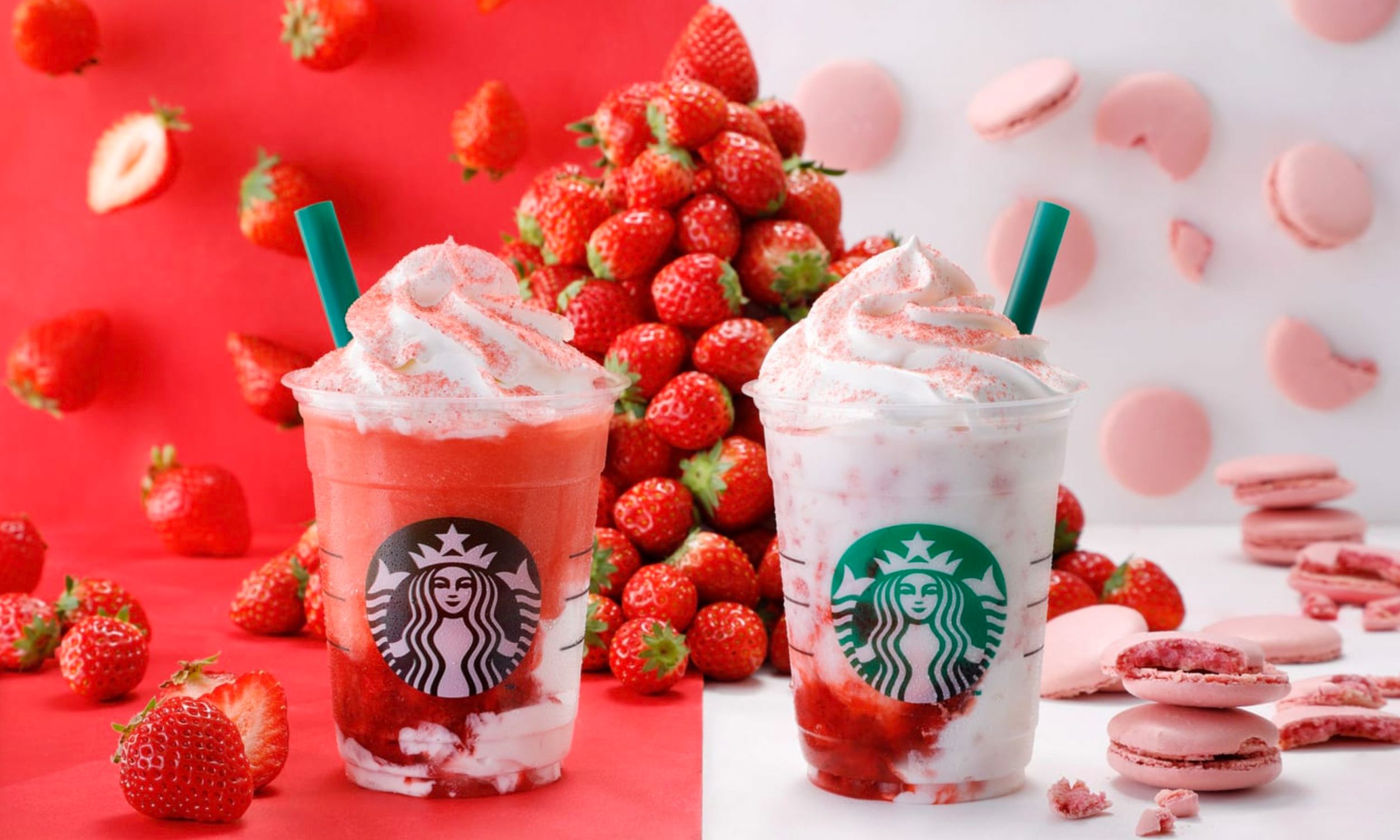 星巴克日本推出季节性 “红白” 限定草莓星冰乐