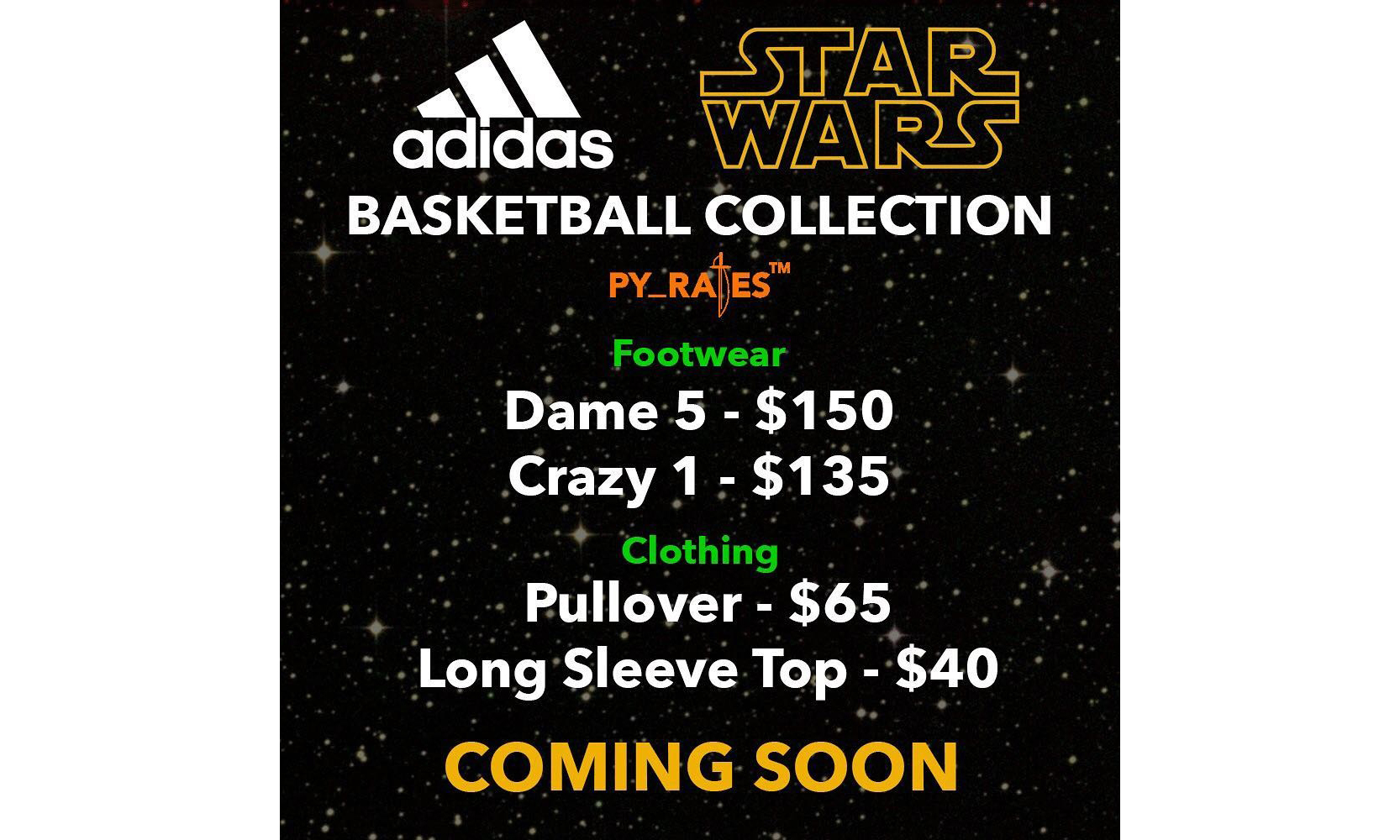 adidas Basketball 将与《STAR WARS》推出联名系列