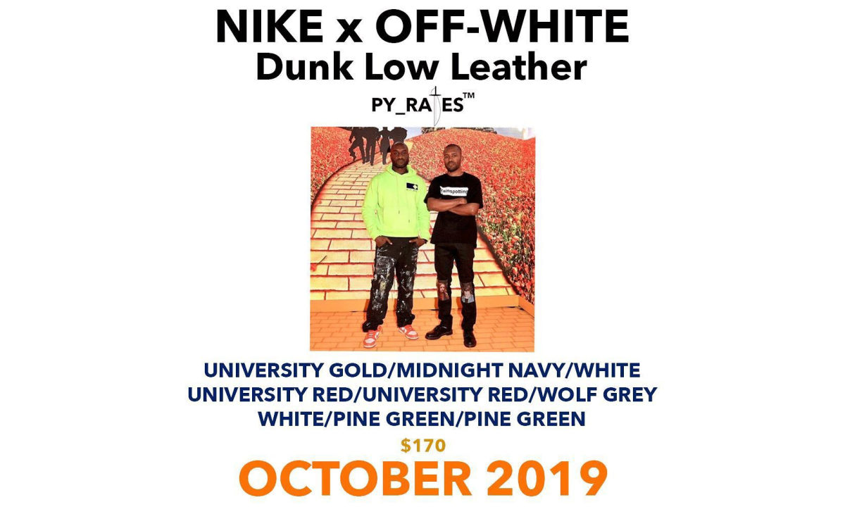 Off-White™ x Nike SB Dunk Low 或将在 10 月迎来发售