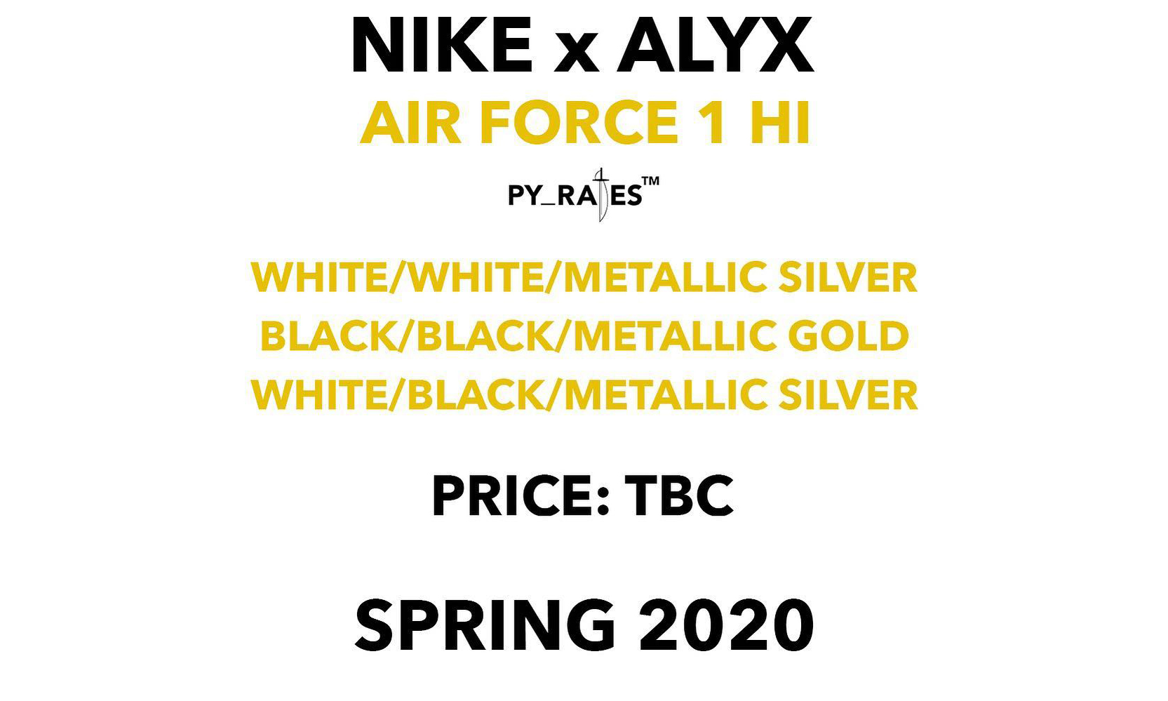 Nike 与 ALYX 还将在 2020 年推出 3 款联名 Air Force 1