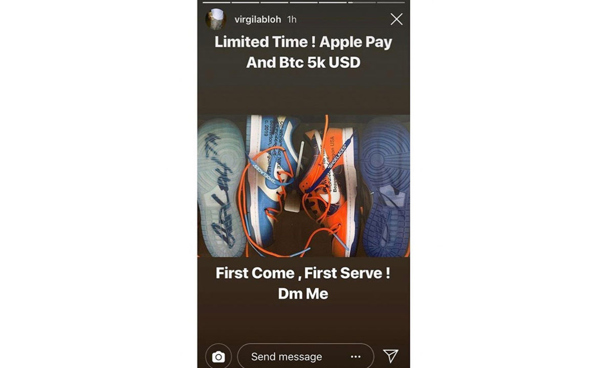 Virgil Abloh 社交账号被盗，黑客用限量球鞋 “钓鱼”