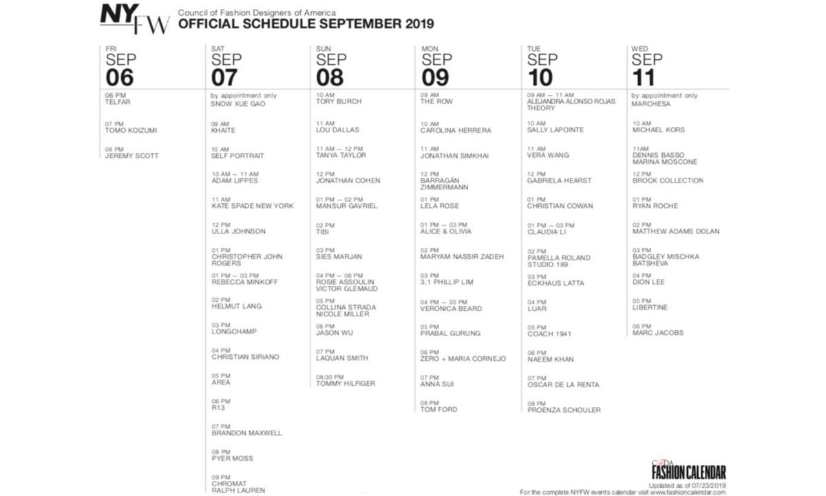 2020 春夏纽约时装周将缩短官方日程