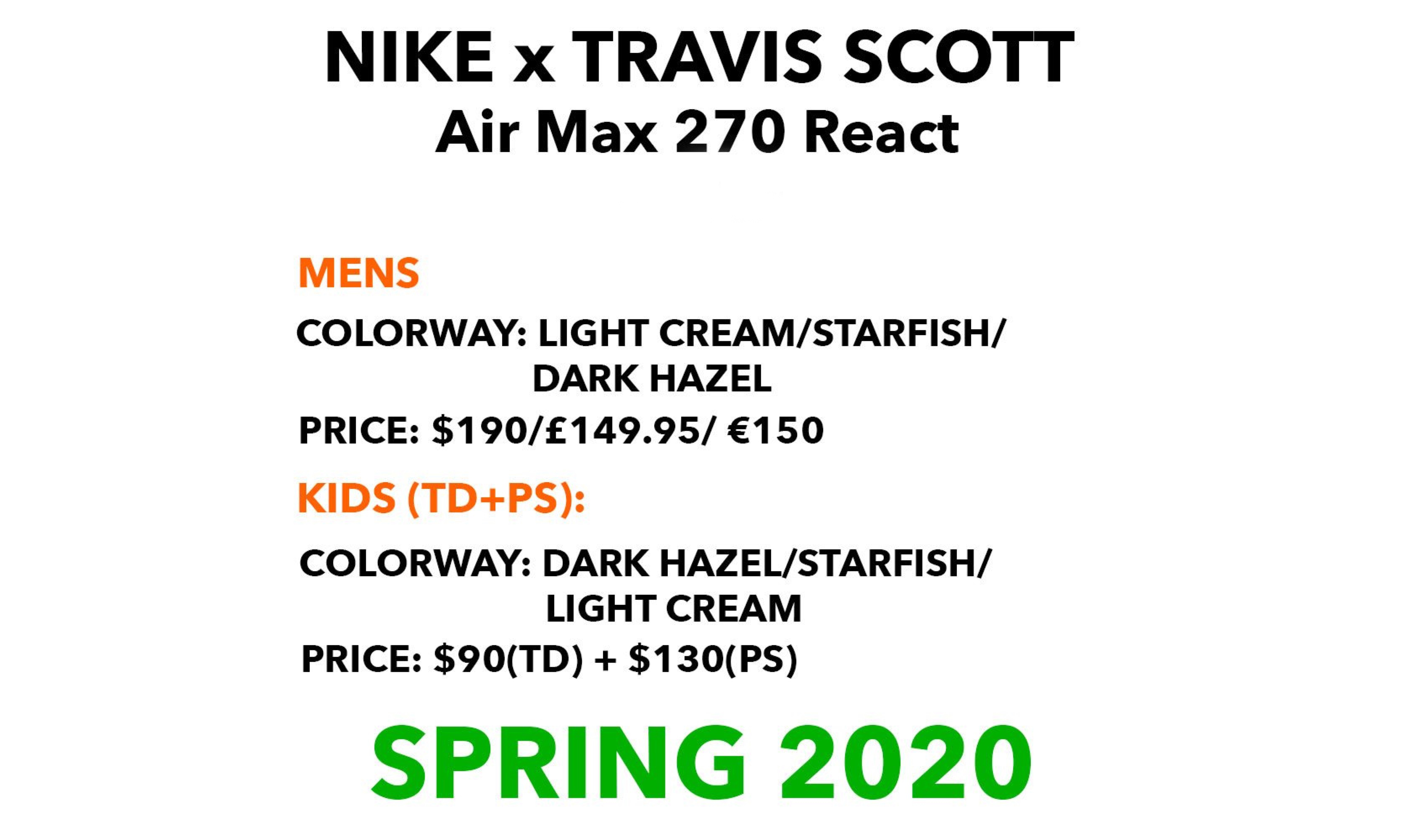 企划远未停，Travis Scott x Nike Air Max 270 React 或将于明年发布