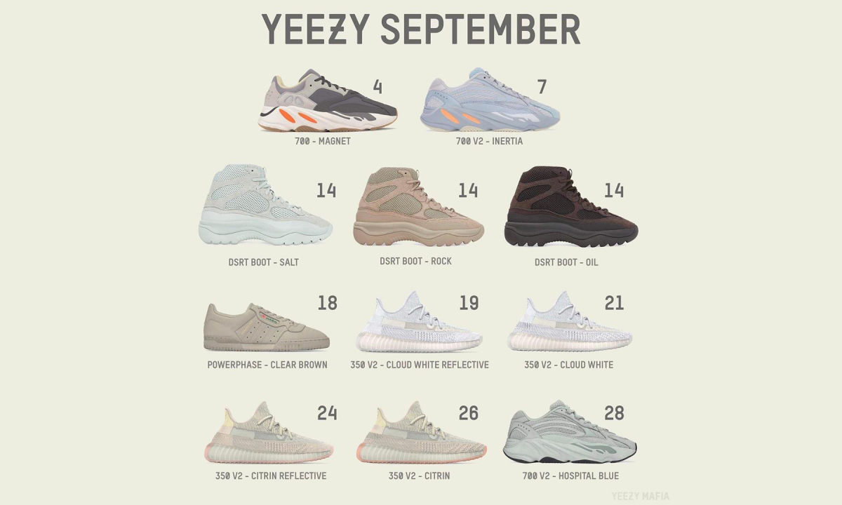 9 月 YEEZY 发售鞋款系列实物照全览