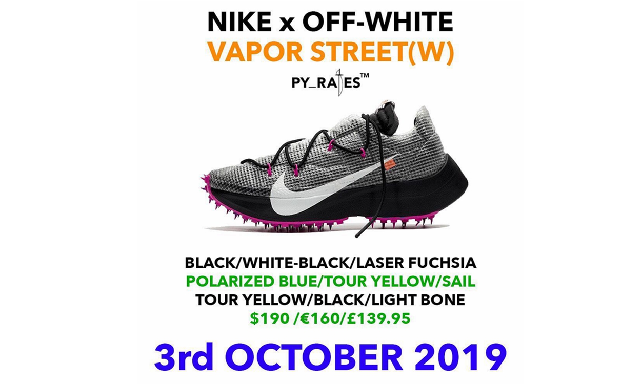 Off-White™ x Nike Vapor Street 联名鞋款发售日期曝光