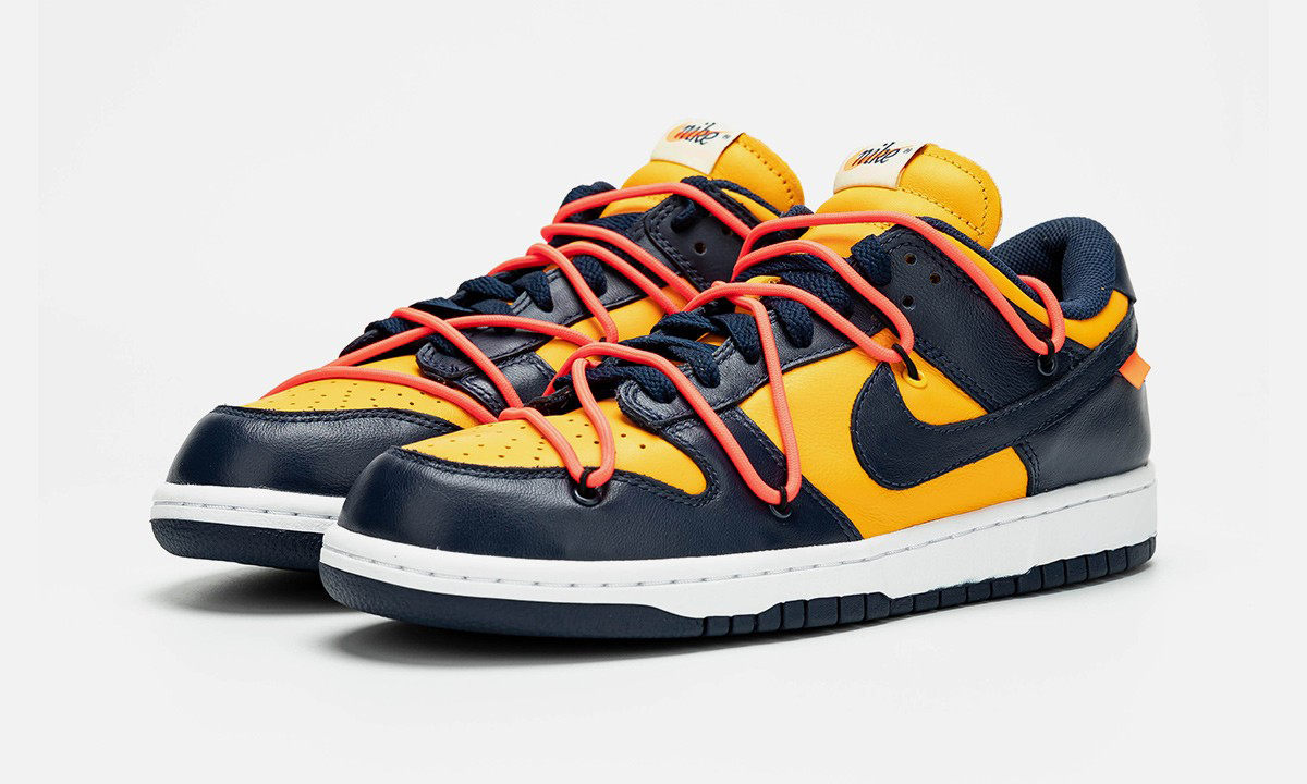 Off-White™ x Nike SB Dunk Low “Michigan” 配色细节图曝光