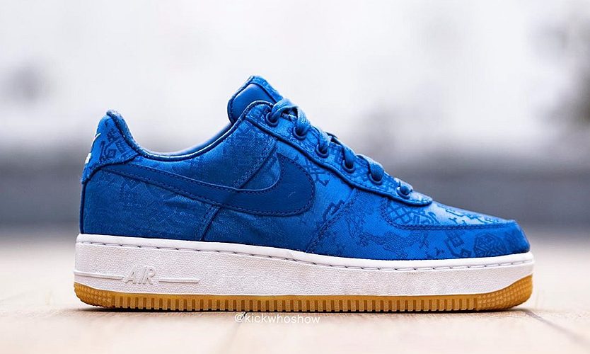 舍不得上脚，CLOT x Nike Air Force 1 蓝丝绸实物高清近赏