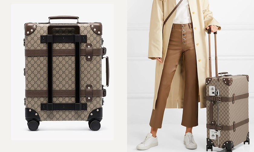 奢华旅行必备，Gucci 推出新款经典 Monogram 皮革行李箱