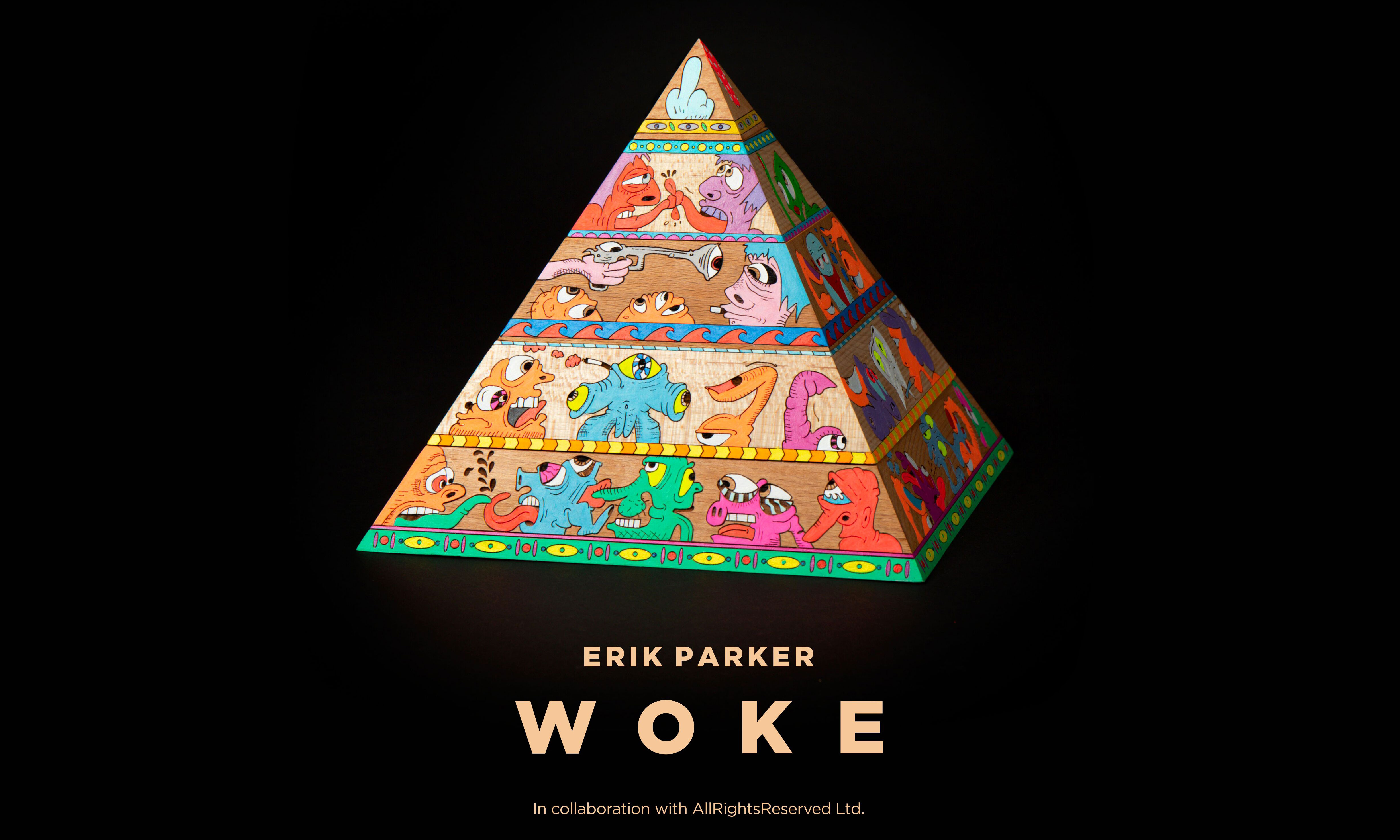 Erik Parker 首个原木雕塑 WOKE 全球独家首发
