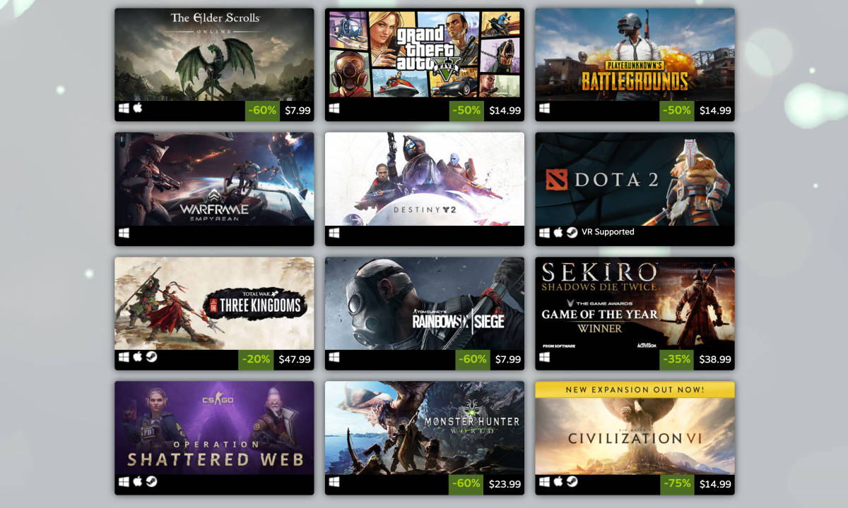 Steam 公布 2019 年度最畅销游戏