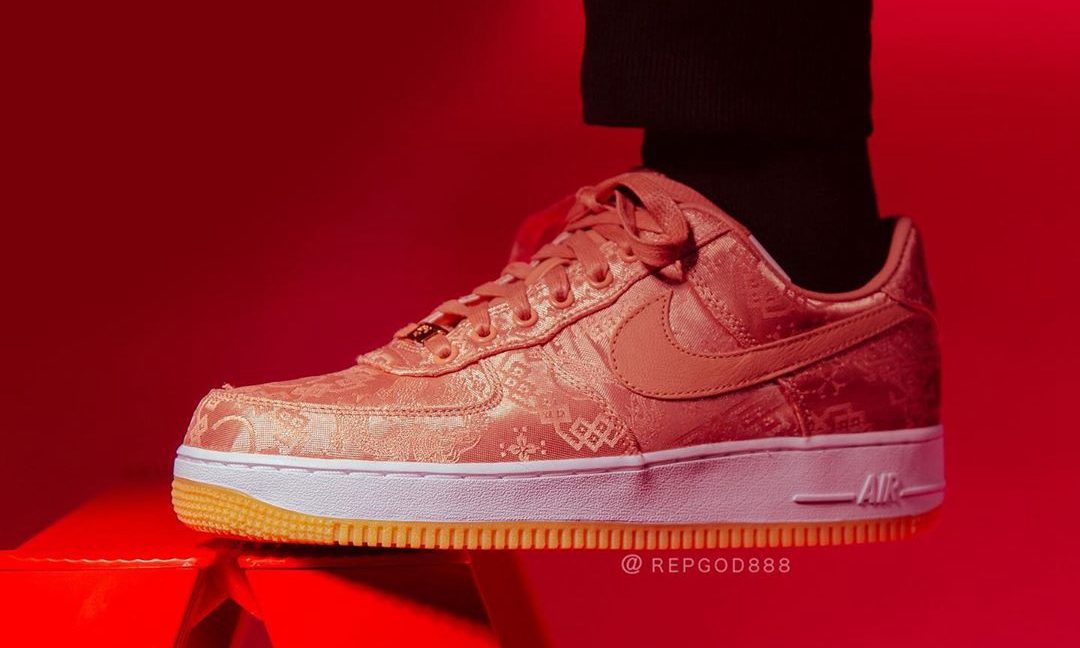 CLOT x Nike Air Force 1「粉丝绸」实物近赏