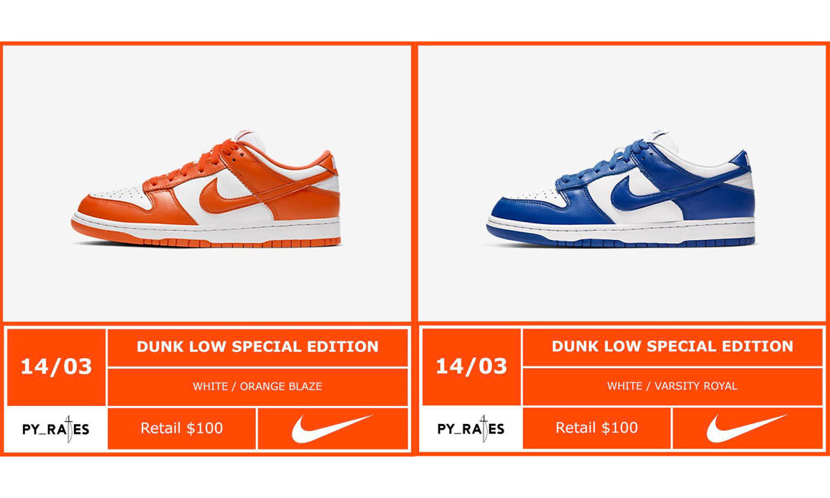 Nike Dunk Low「Kentucky」「Syracuse」配色发售日期公布