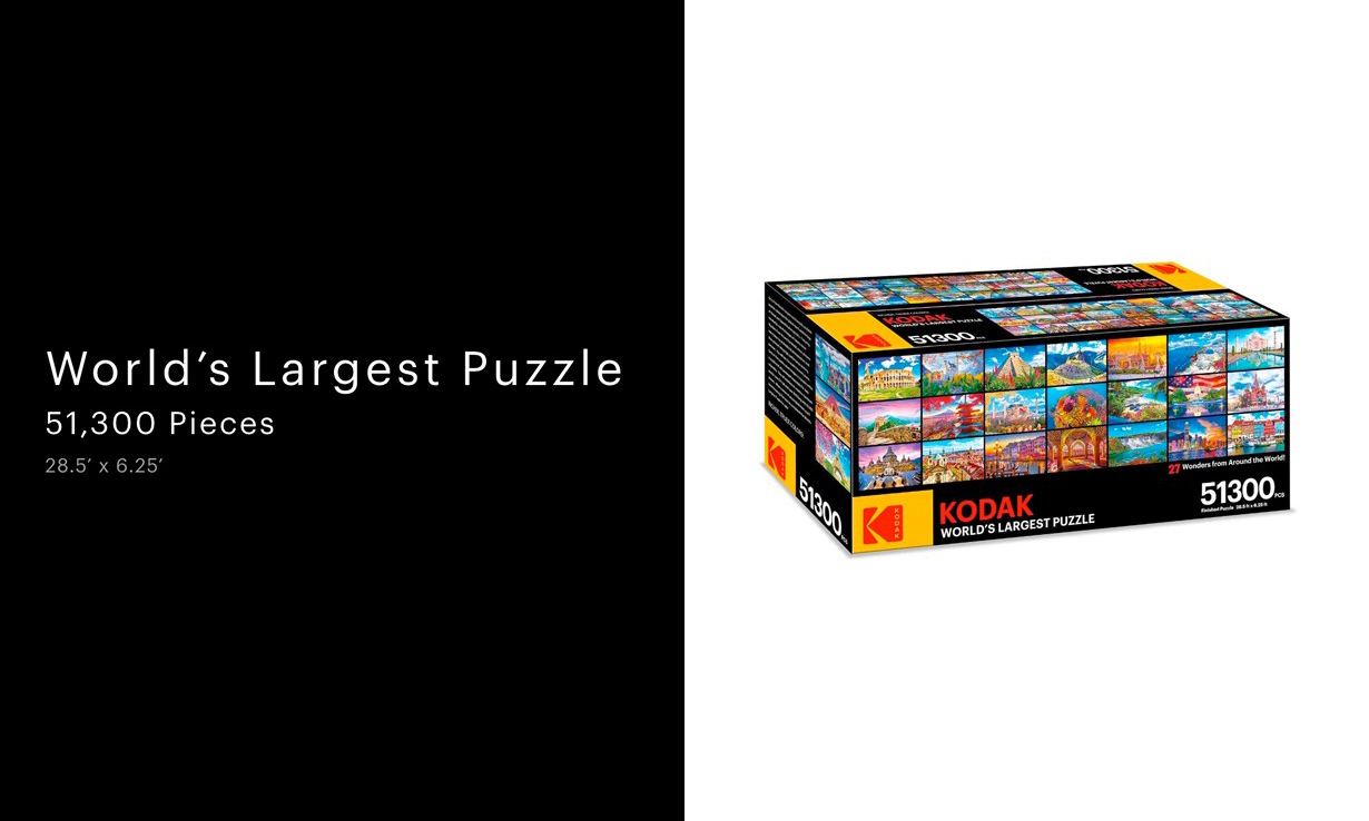 共有 51,300 块，Kodak 发售「世界最大拼图」