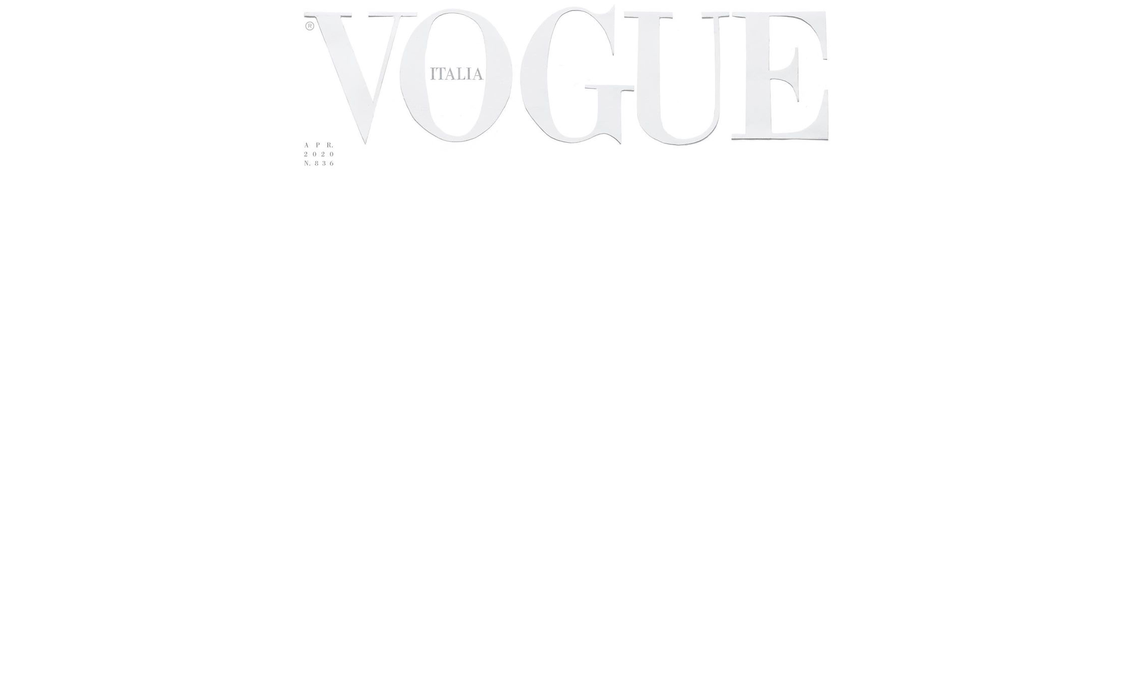 《VOGUE》意大利 4 月刊将使用纯白色封面