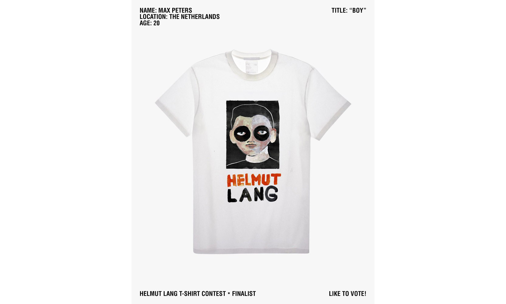 Helmut Lang 于 Instagram 平台发起 T 恤设计比赛