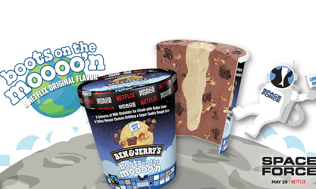 为新剧造势，Ben & Jerry’s 携手 Netflix 推出「Boots on the Moooo’n」口味冰激凌