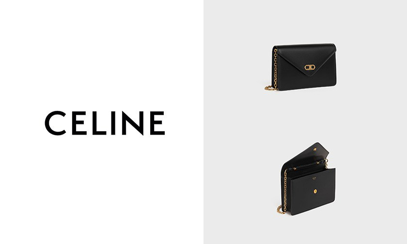以亮面小牛皮制成，Celine 推出经典 Maillon Triomphe 钱包系列