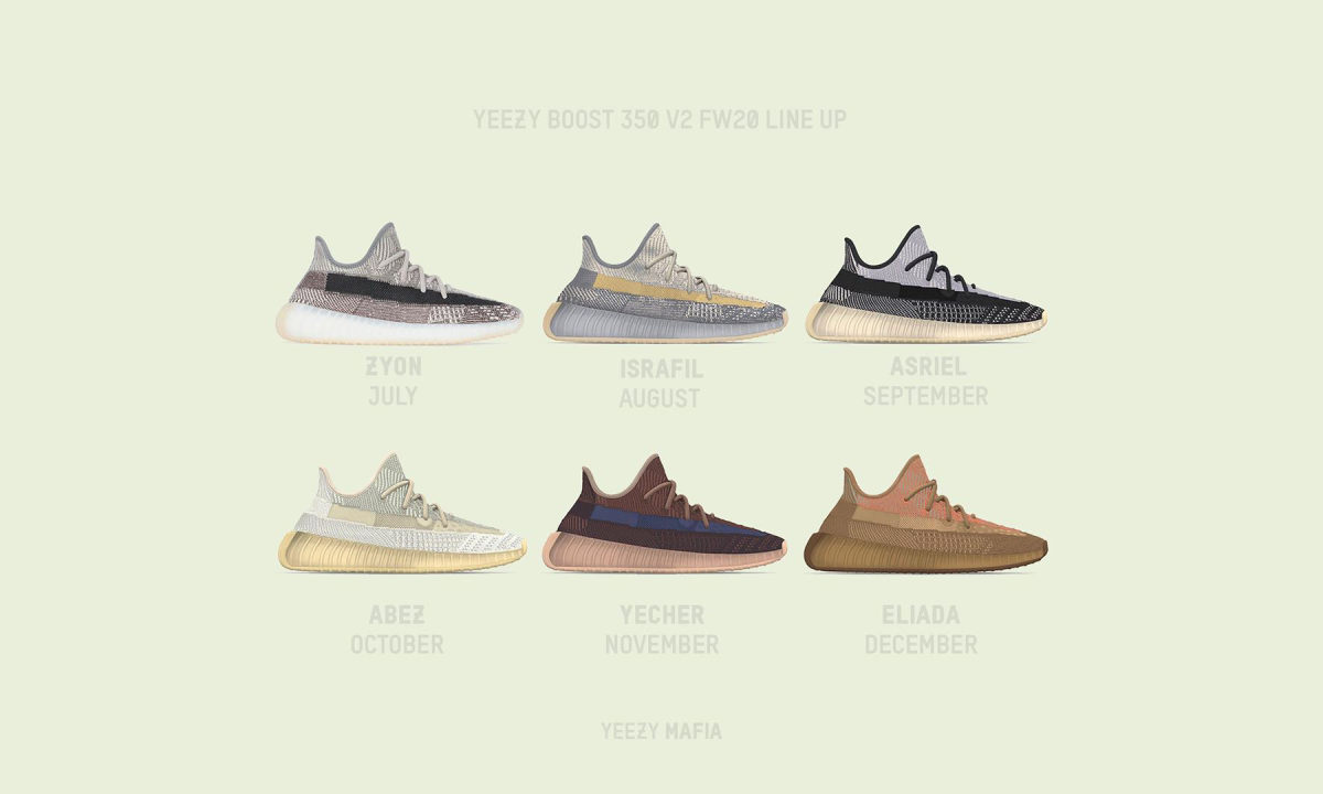 Yeezy Boost 350 V2 秋冬发售配色一览