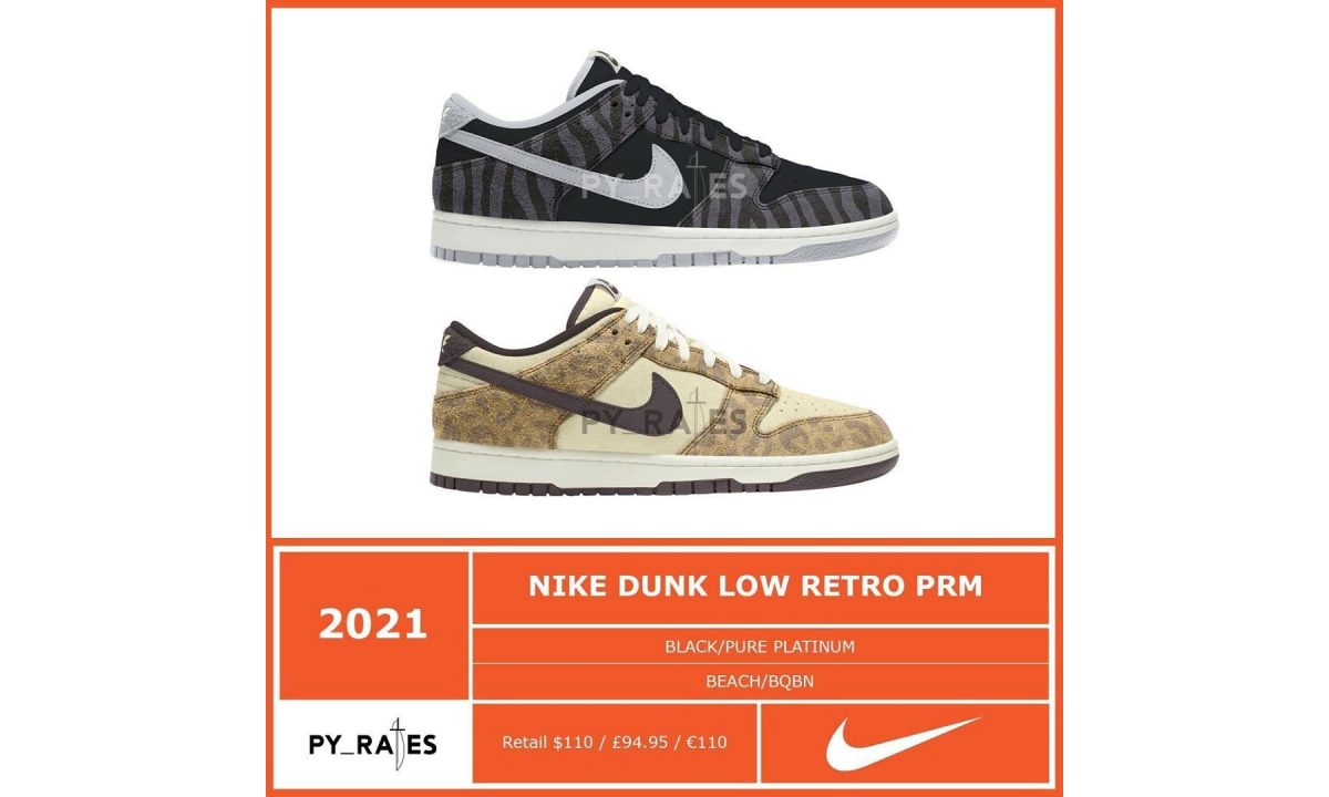 Nike Dunk Low Retro PRM 将推出「Animal Pack」全新设计