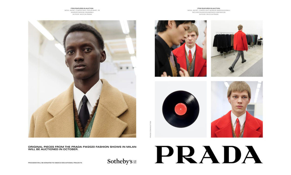 Prada 2020 秋冬系列将联手苏富比拍卖行举行公益竞拍