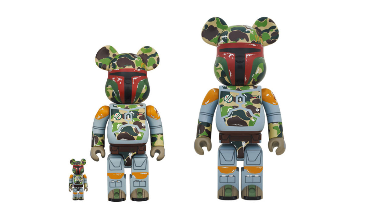 BAPE® x MEDICOM TOY 联名赏金猎人 BE@RBRICK 公仔发布