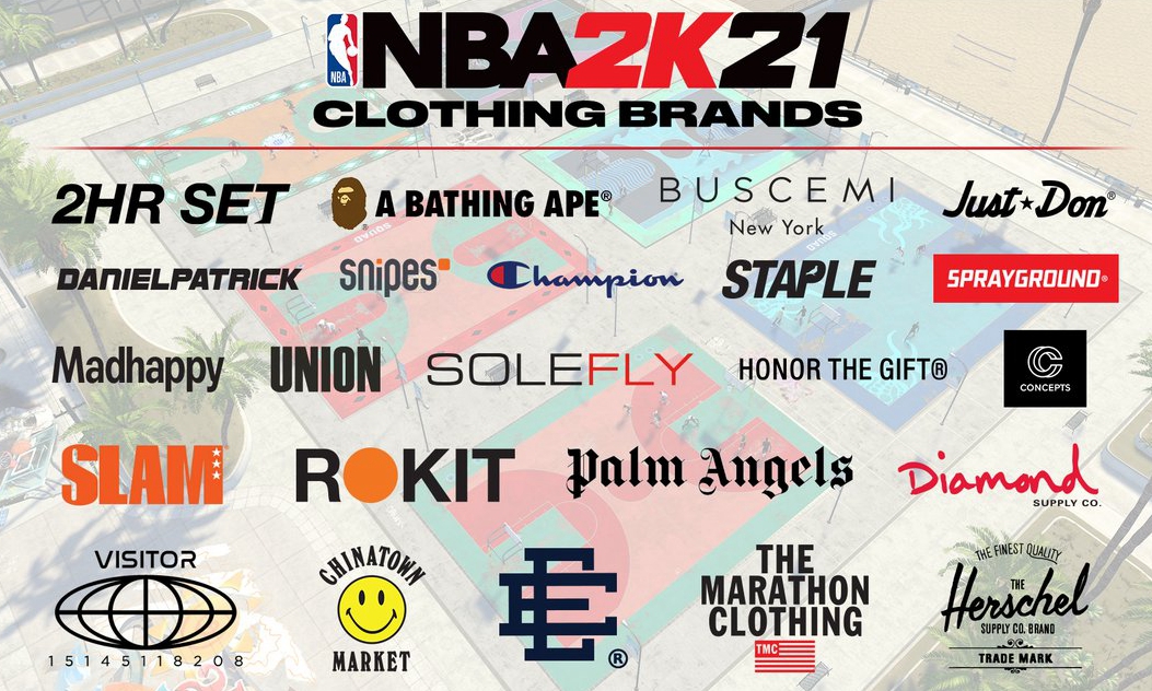《NBA 2K21》潮流单位合作名单正式公开