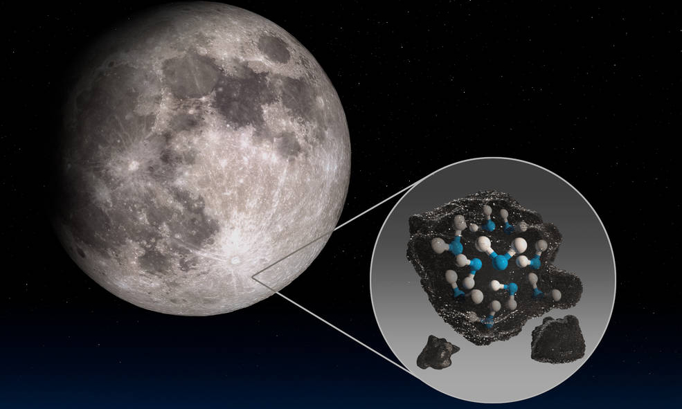 NASA 证实月球光照面存在水